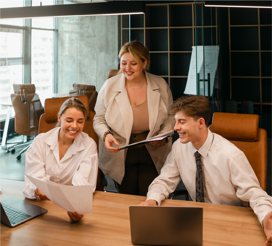 People collaborating at a conference table